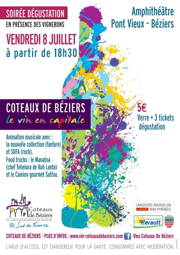 Affiche Degustation Coteaux de Beziers